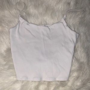 size L white ribbed garage cami
